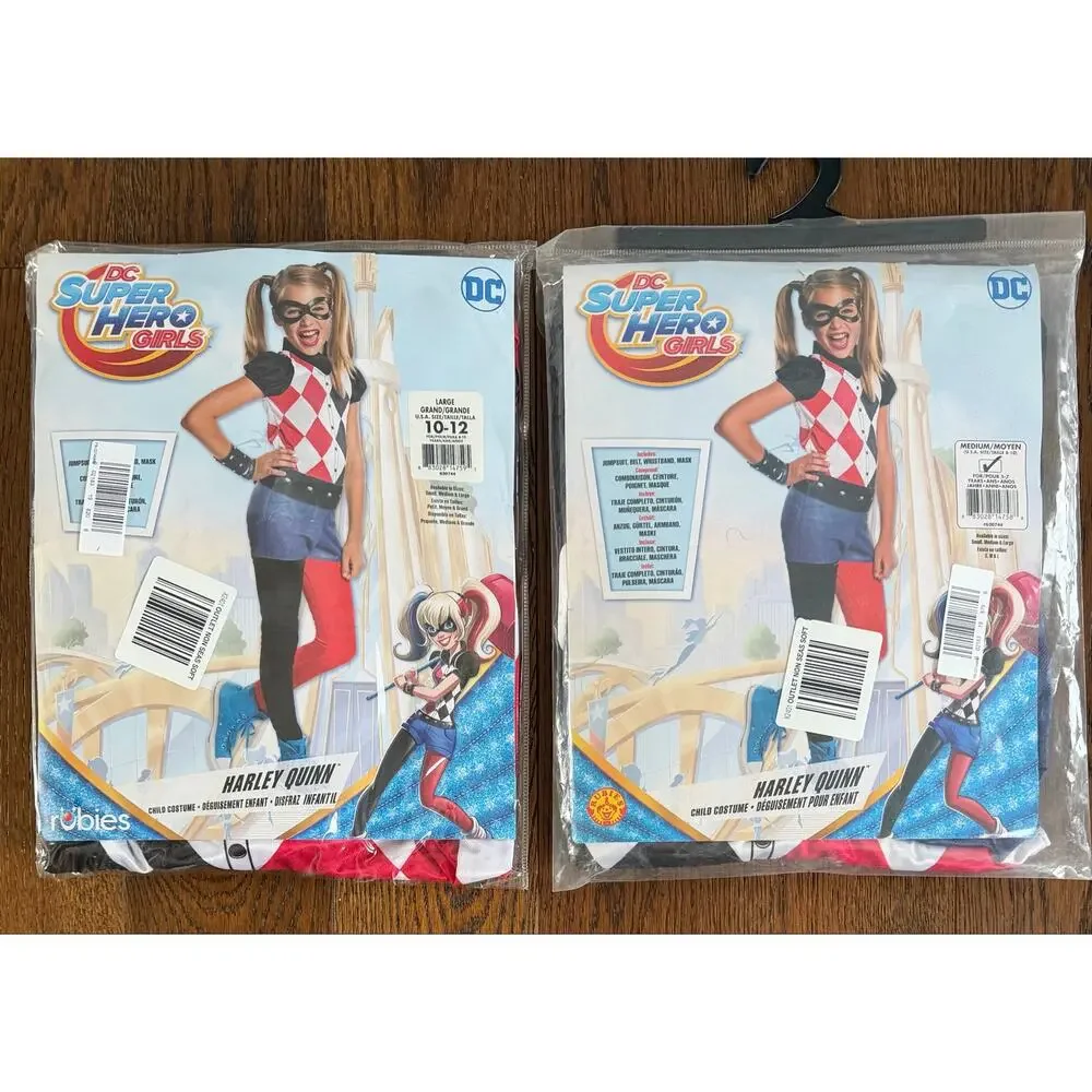 NEW! DC Comics Harley Quinn Halloween Fancy-Dress Costume for Child, Big Girls M